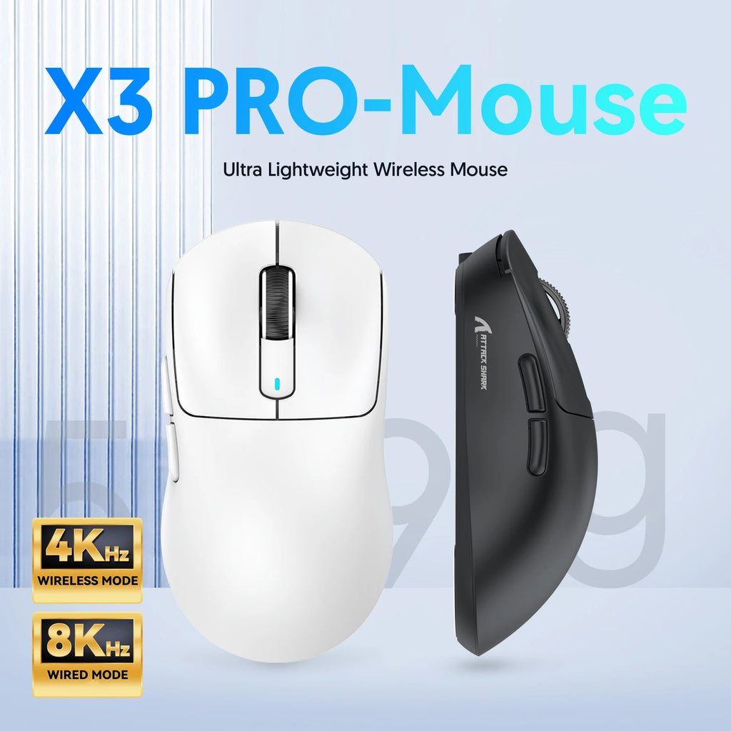 Attack Shark X3 Pro Wireless Gaming Mouse – 26,000 DPI | PAW3395 | Tri-Mode