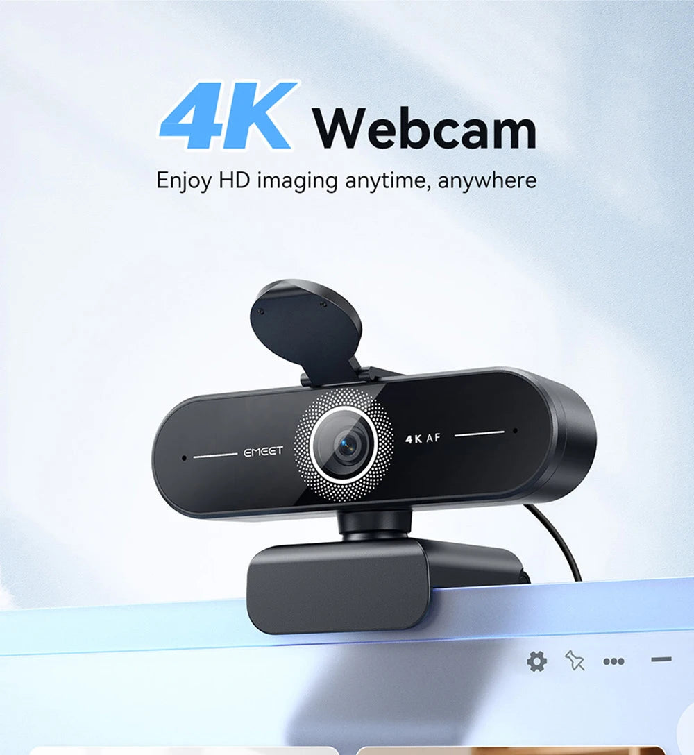 EMEET C60E 4K Ultra HD Webbkamera – Autofokus & 1080p 60 FPS