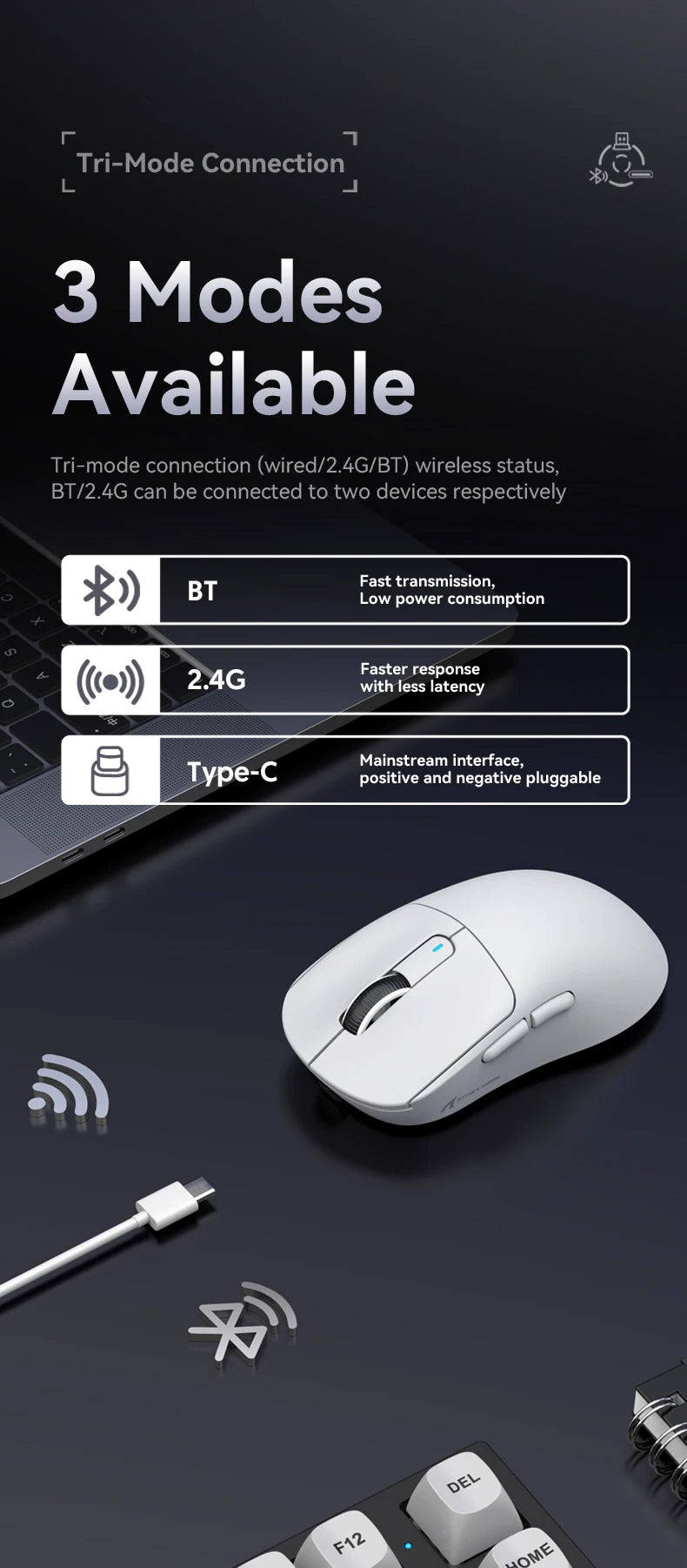 Attack Shark X3 Pro Wireless Gaming Mouse – 26,000 DPI | PAW3395 | Tri-Mode