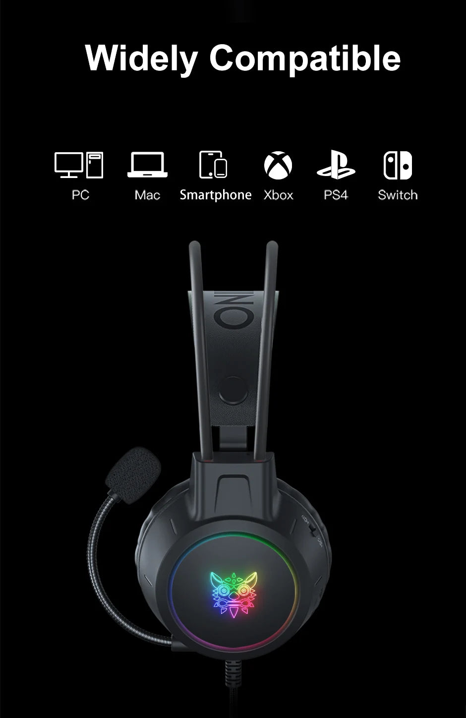 ONIKUMA Wired Gaming Headset – PC, PS5, PS4, Xbox & Nintendo Switch