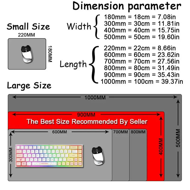 XXL Gaming Mouse Pad – Extended Desk Mat with Non-Slip Rubber Base