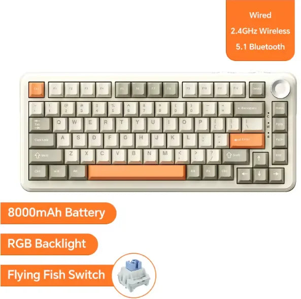 AJAZZ AK820 Wired Mechanical Gaming Keyboard – RGB, Hot-Swappable & 75% Layout