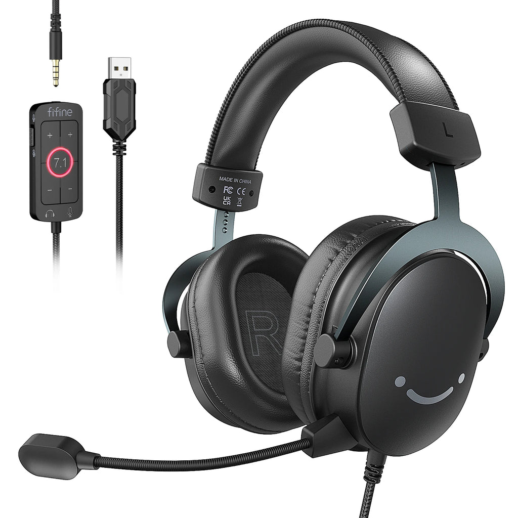 FIFINE H9 Wired Gaming Headset – 7.1 Surround Sound | USB & 3.5 mm | Volume & Mute Controls