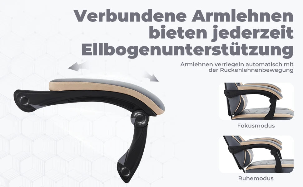 WOTSTA Ergonomisk Gamingstol med Fotstöd – Justerbar, Nack- & Ländryggsstöd
