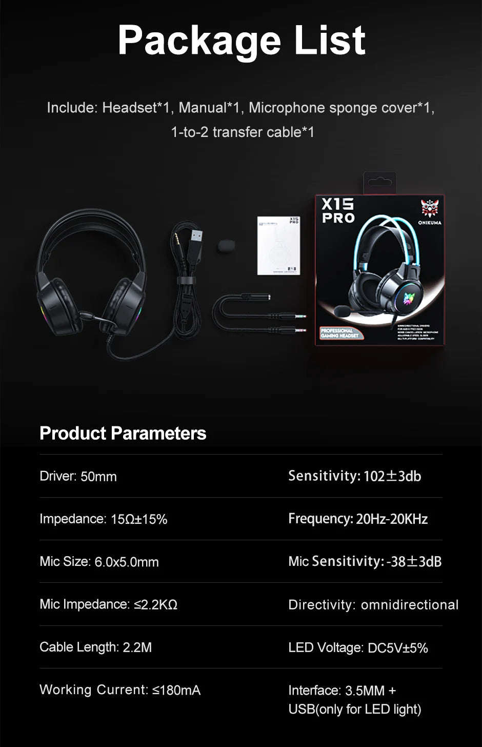 ONIKUMA Wired Gaming Headset – PC, PS5, PS4, Xbox & Nintendo Switch