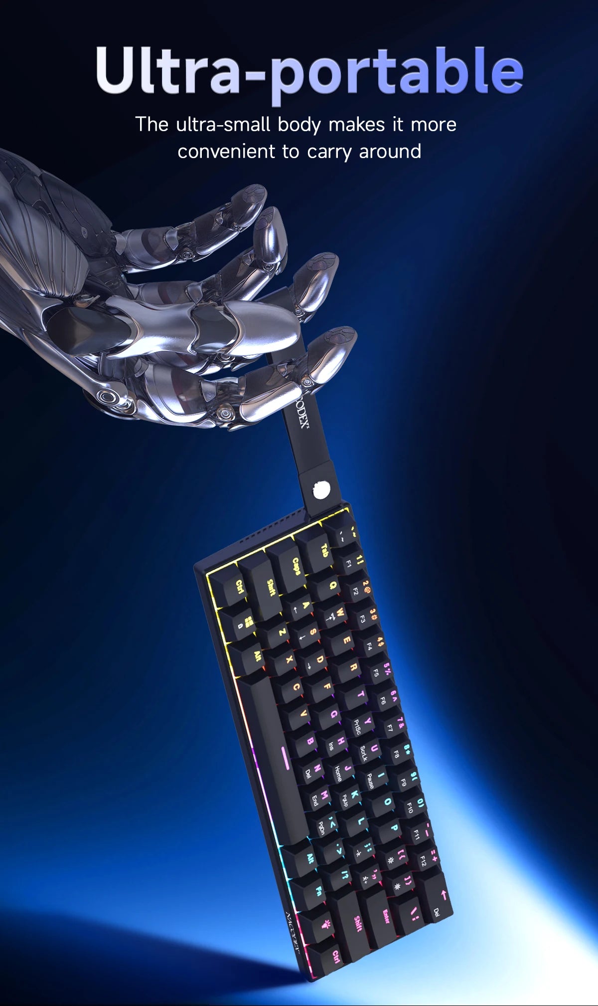 AJAZZ NK61 RGB Mechanical Gaming Keyboard – 61 Keys, Hot-Swappable