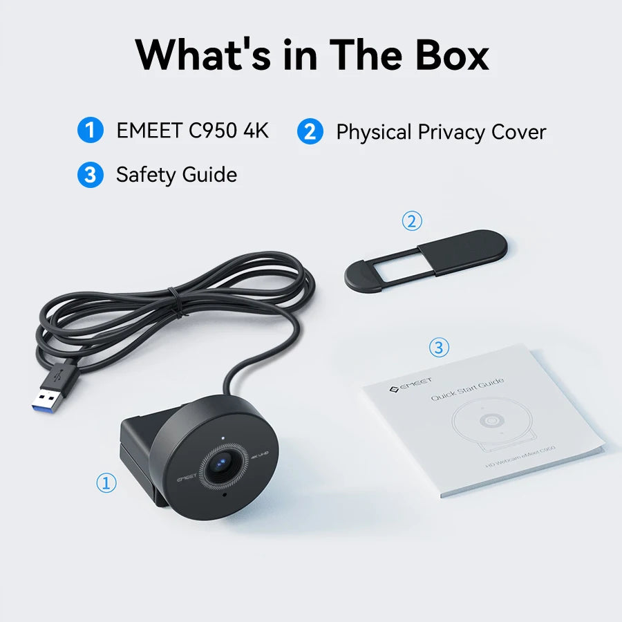 EMEET 4K Autofokus Webbkamera – 1080p 60 FPS