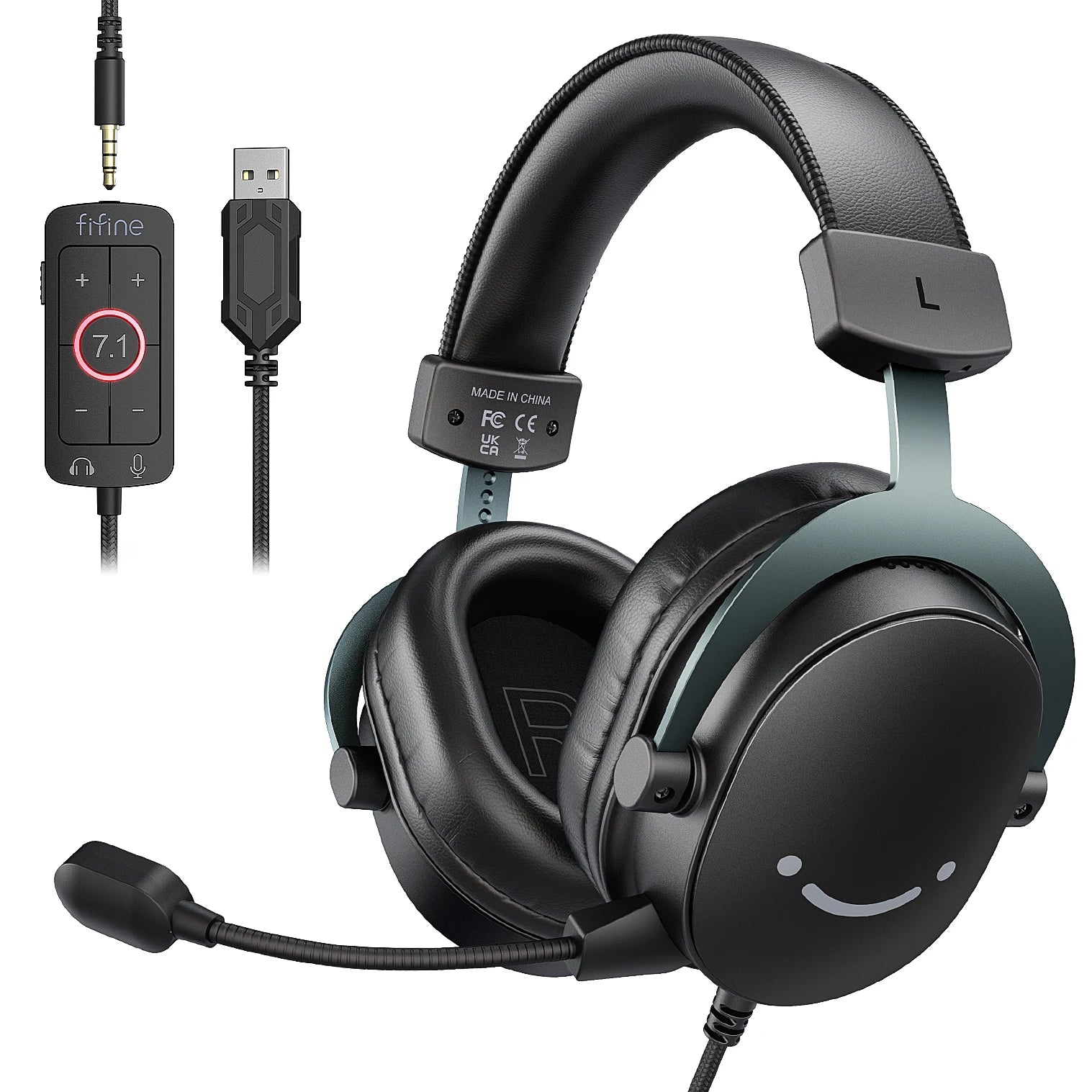 FIFINE H9 Wired Gaming Headset – 7.1 Surround Sound | USB & 3.5 mm | Volume & Mute Controls