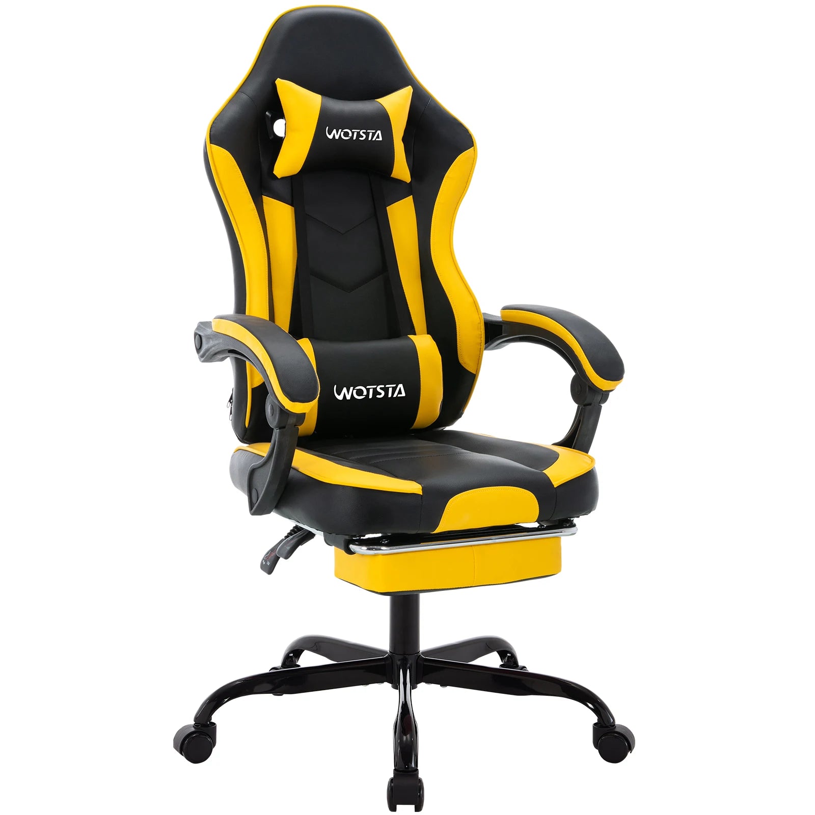 WOTSTA Ergonomisk Gamingstol med Fotstöd – Justerbar, Nack- & Ländryggsstöd