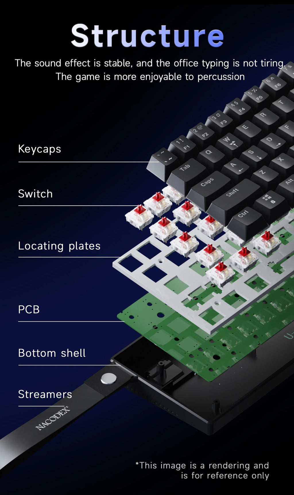 AJAZZ NK61 RGB Mechanical Gaming Keyboard – 61 Keys, Hot-Swappable