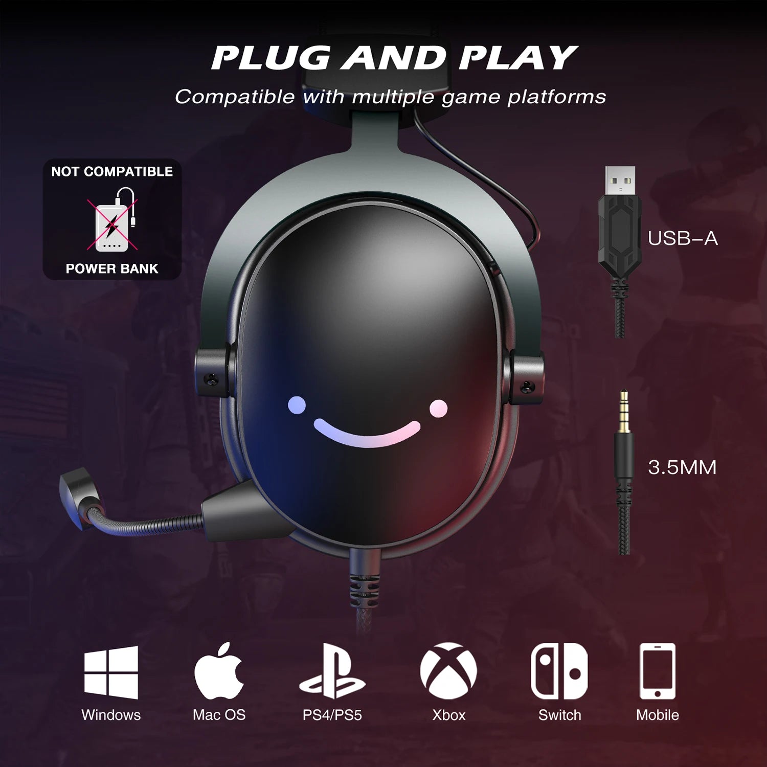 FIFINE H9 Wired Gaming Headset – 7.1 Surround Sound | USB & 3.5 mm | Volume & Mute Controls