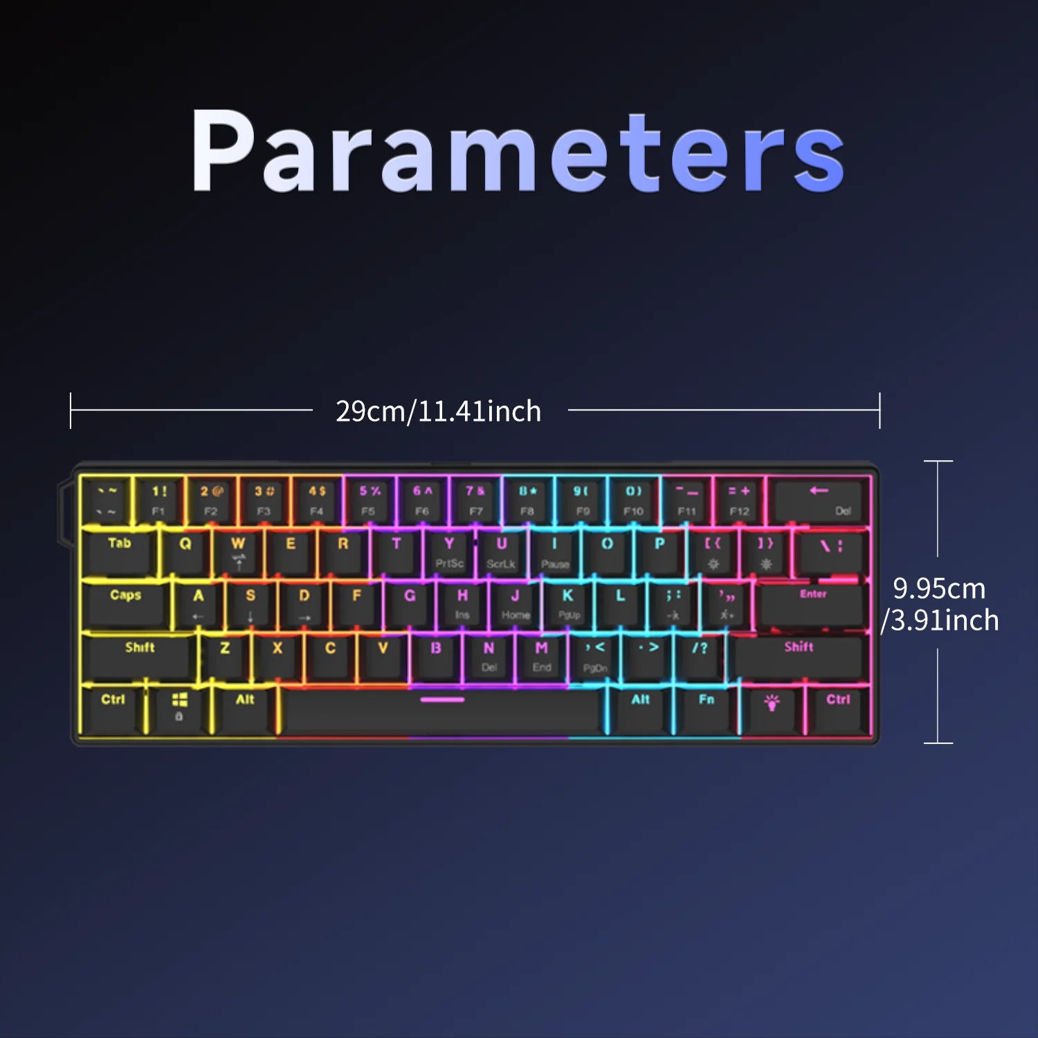 AJAZZ NK61 RGB Mechanical Gaming Keyboard – 61 Keys, Hot-Swappable