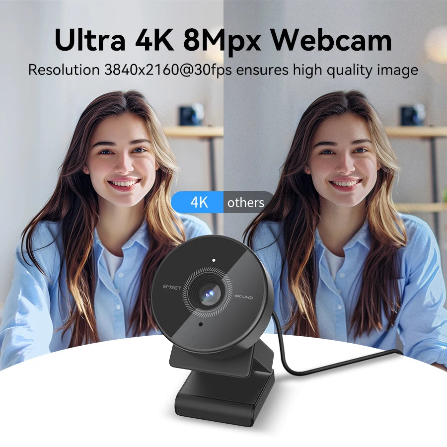EMEET 4K Autofokus Webbkamera – 1080p 60 FPS